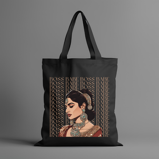 South Asian Art - Brown Boss Babe Tote Bag