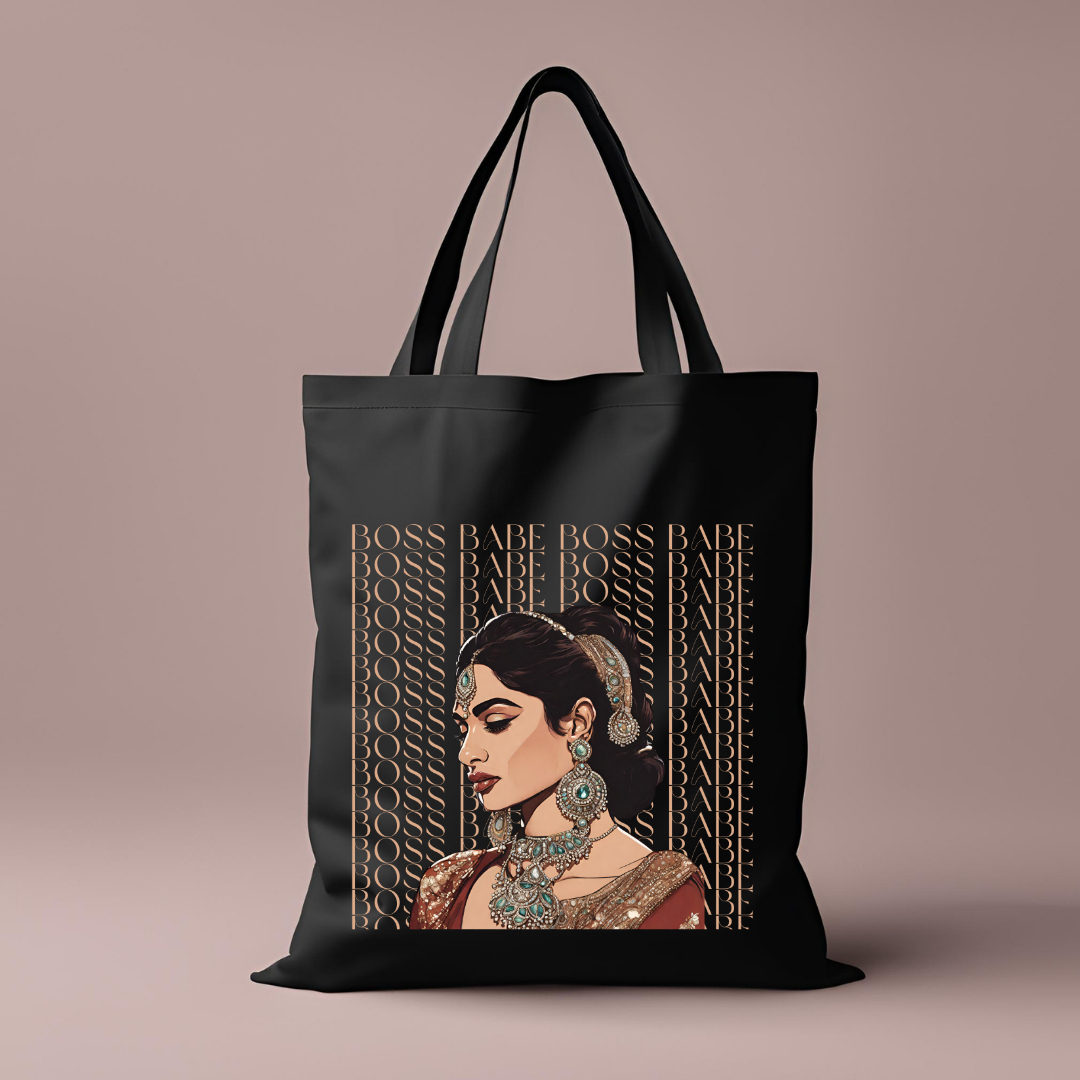 South Asian Art - Brown Boss Babe Tote Bag
