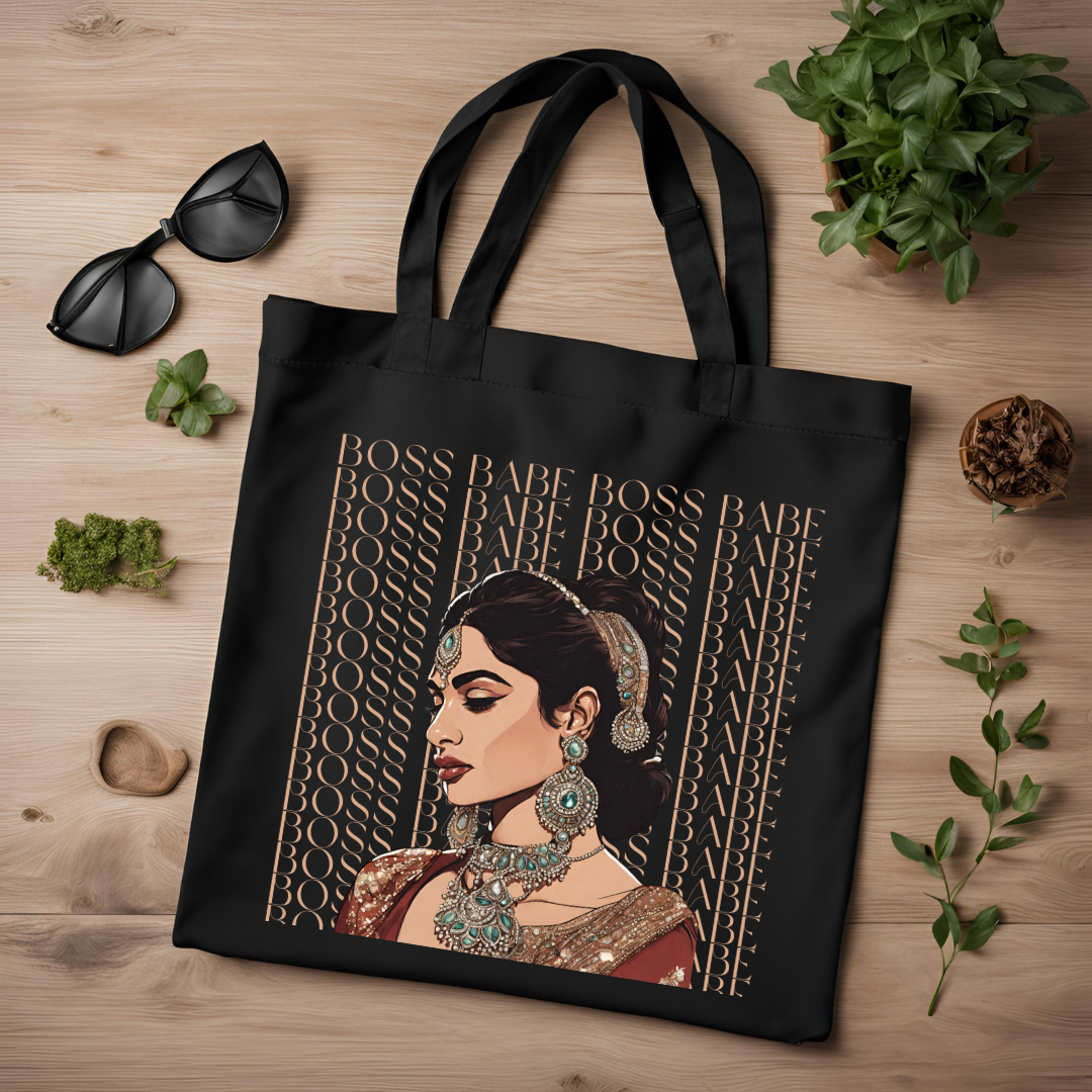 South Asian Art - Brown Boss Babe Tote Bag