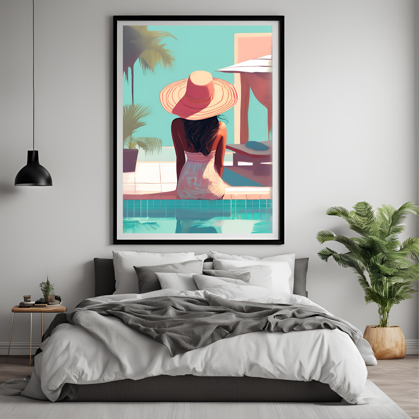 South Asian Art - Desi Girl Boho Beach Summer Aesthetic Printable Wall Art