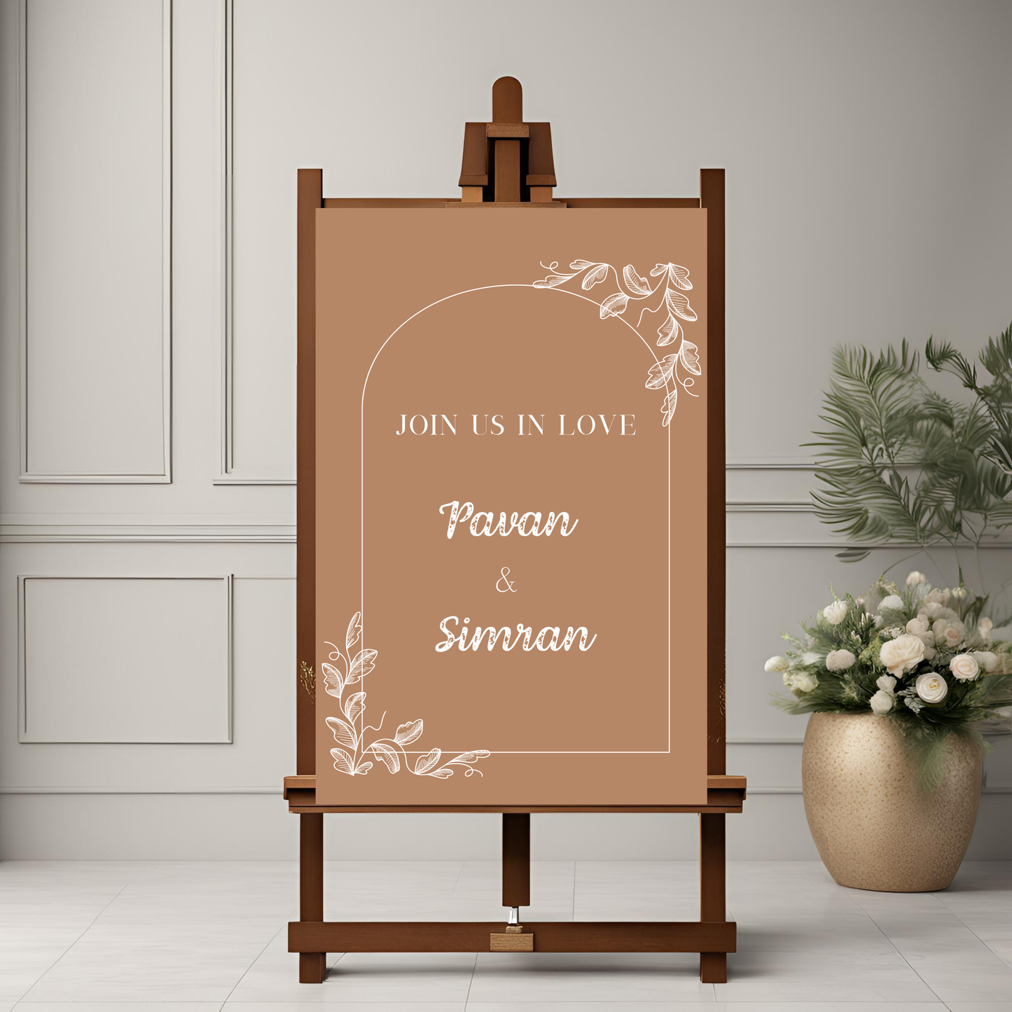 Beige Minimalist Calligraphy Welcome Board