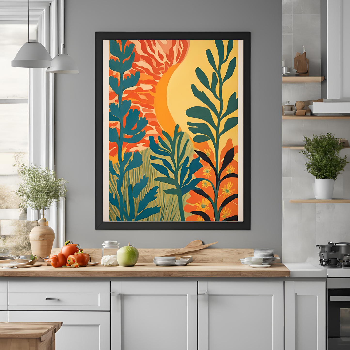 Sunset Plant Wall Art Digital Download