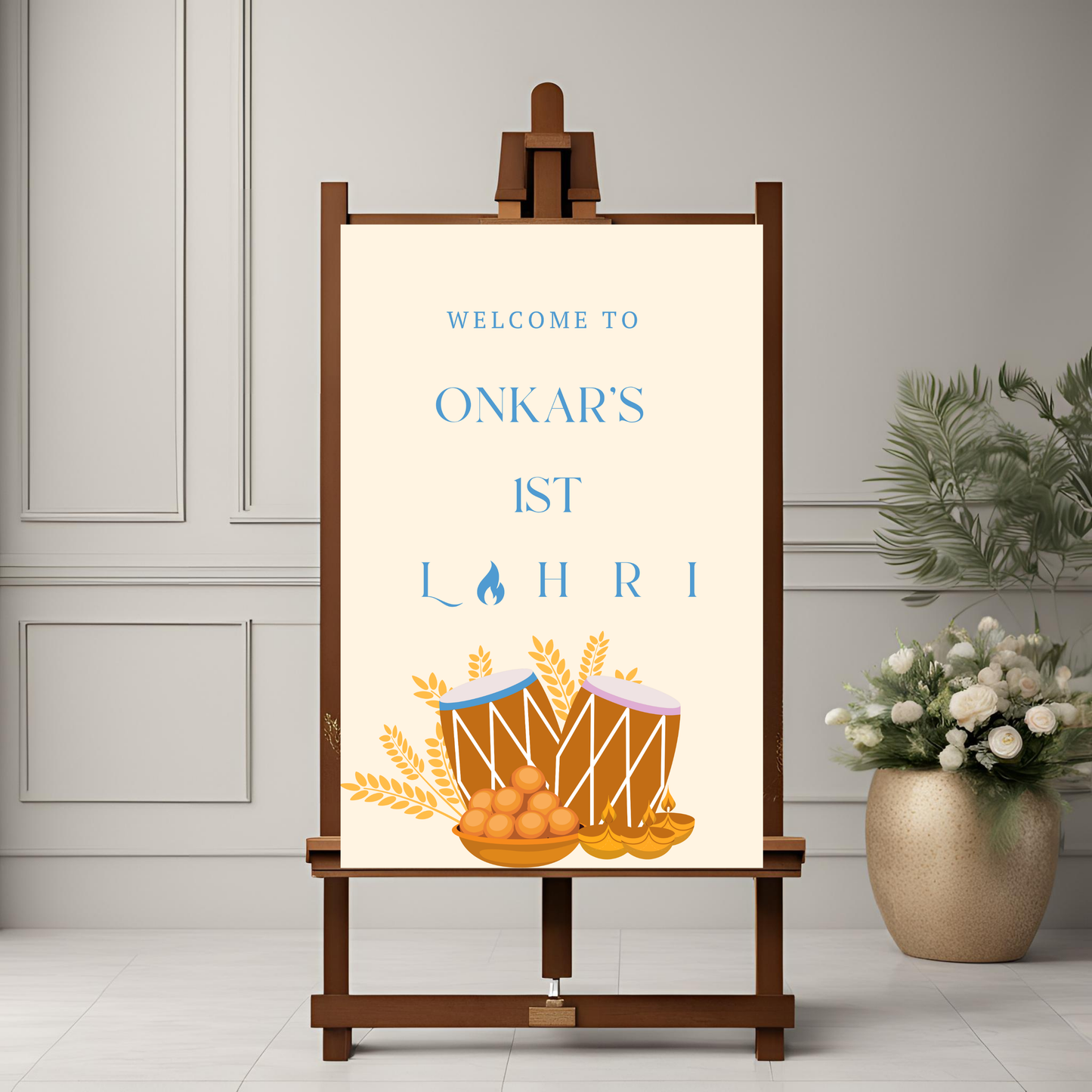 Lohri Decor Entrance Board Digital Download - Online Template