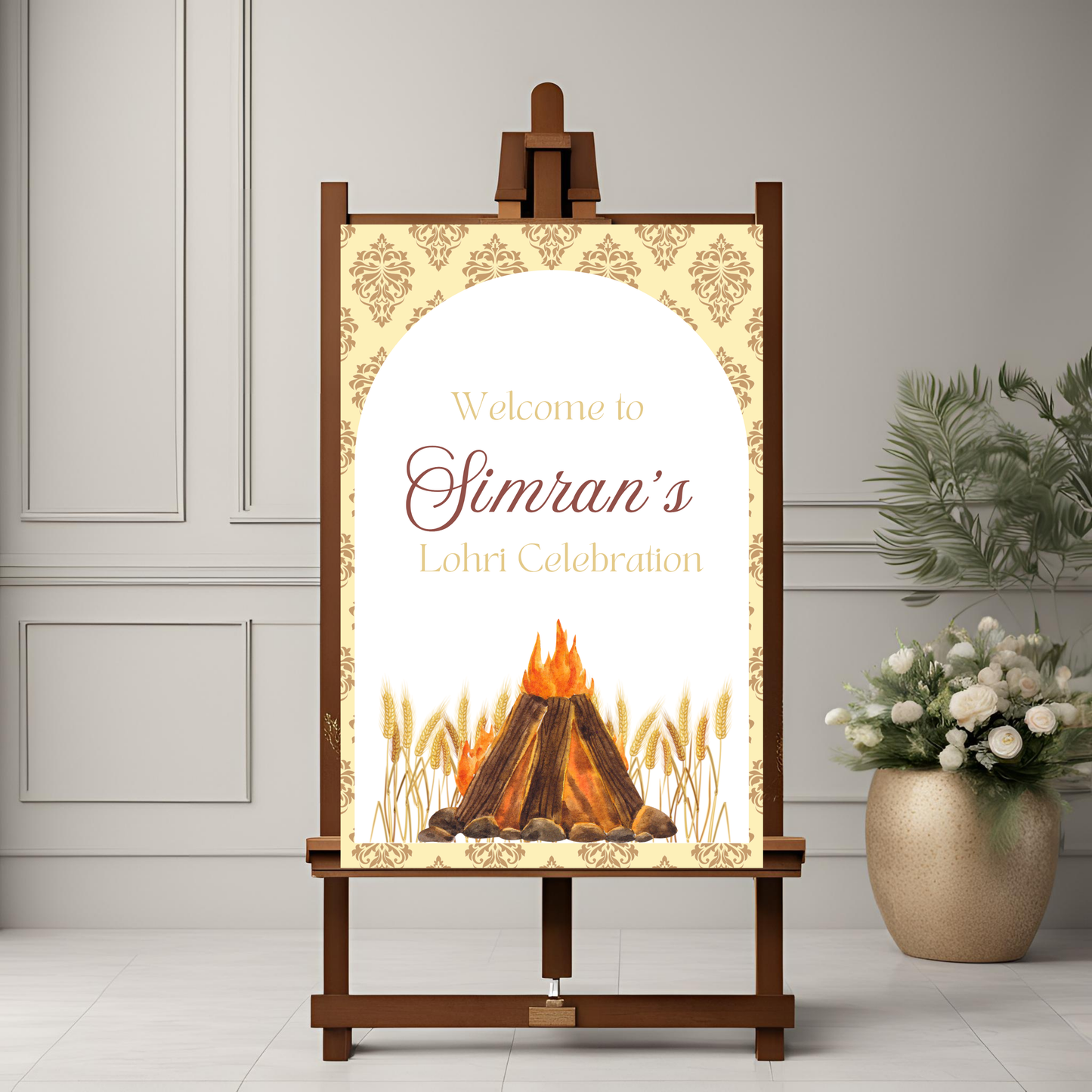 Lohri Bonfire Welcome Sign
