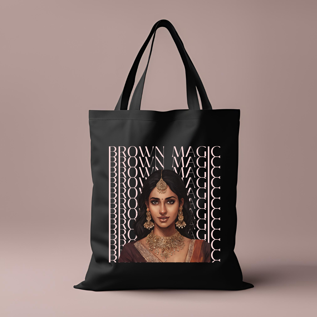 South Asian Art - Pink Brown Magic Tote Bag