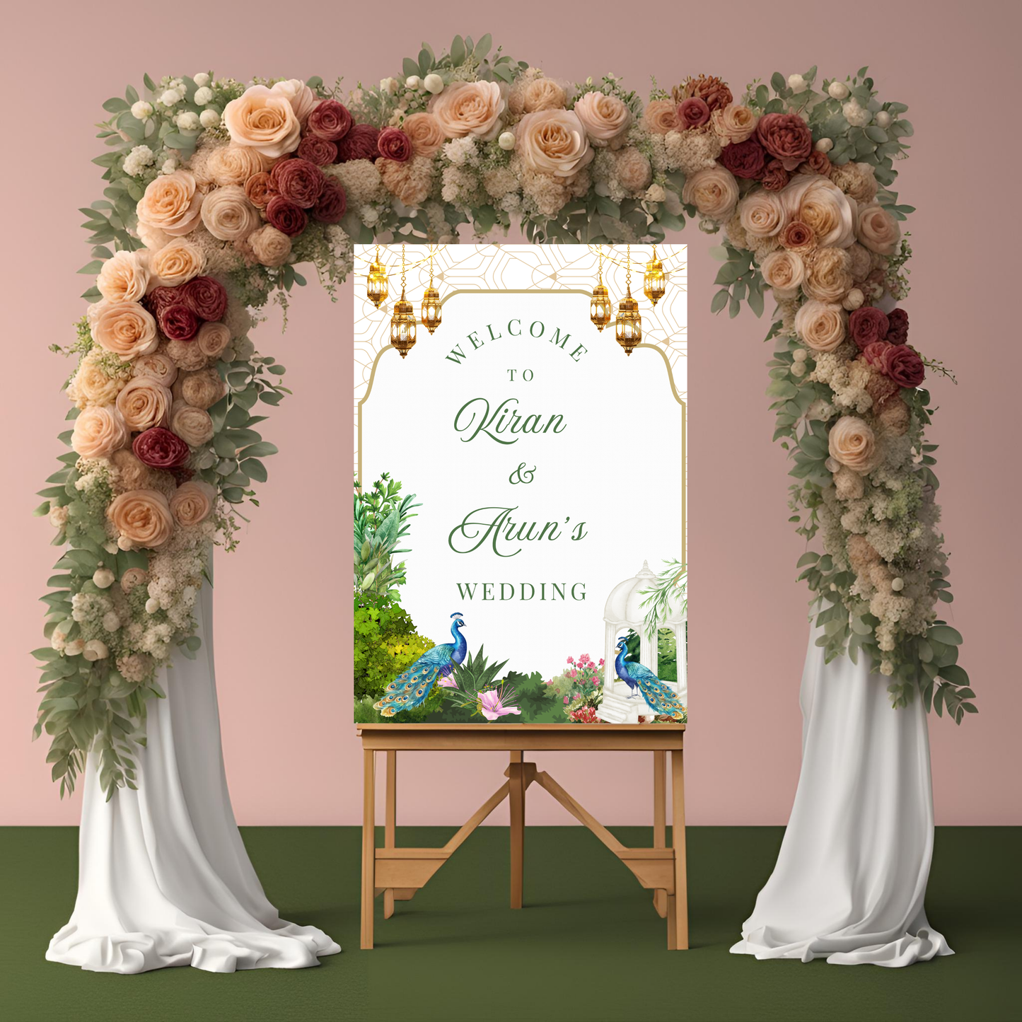 Peacock Garden Entrance Board Digital Download - Online Template