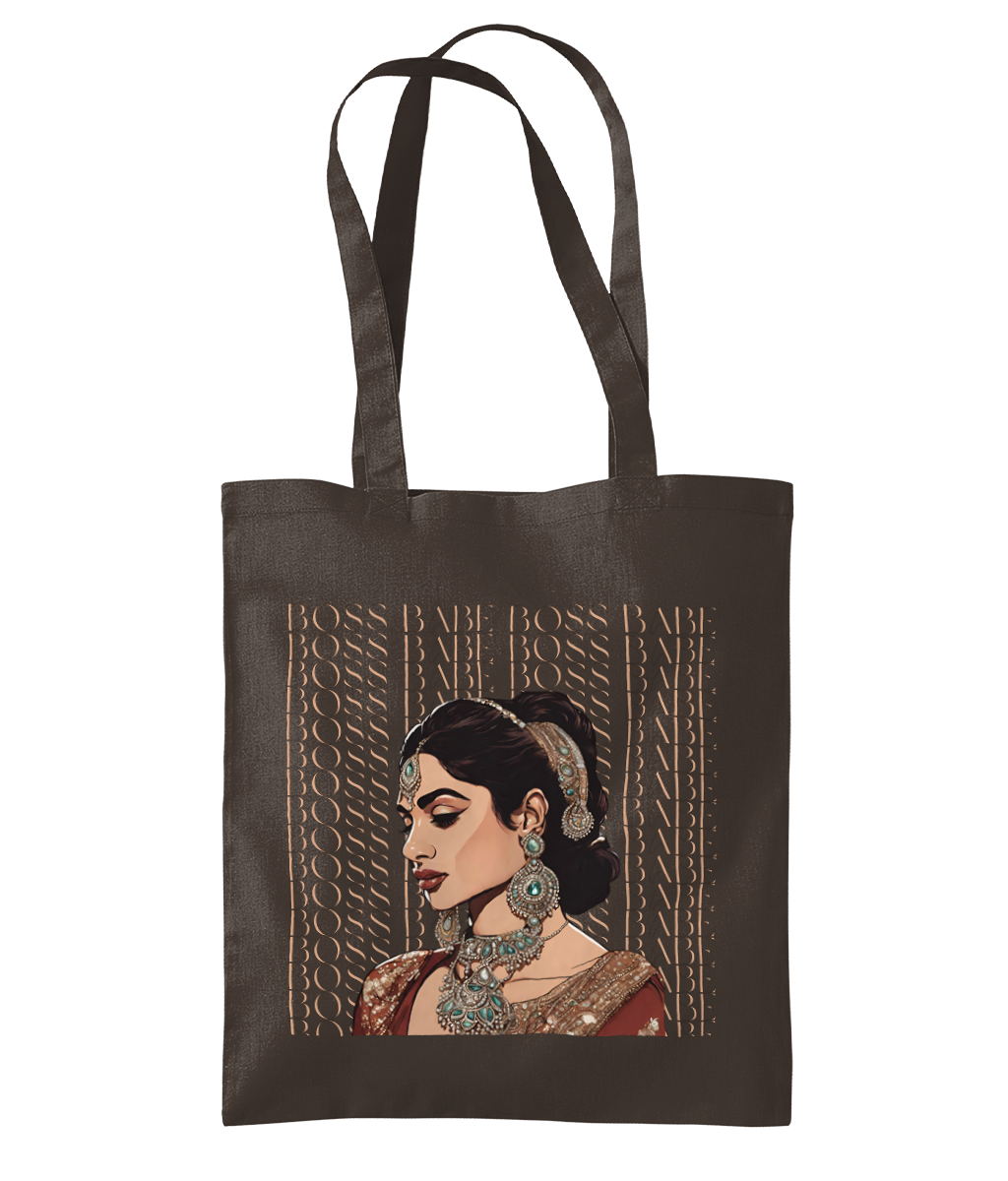 South Asian Art - Brown Boss Babe Tote Bag