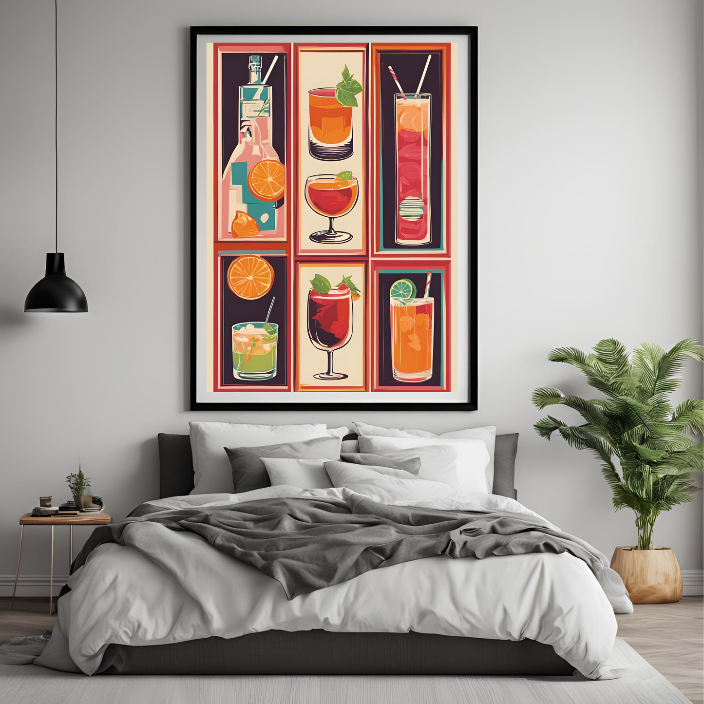 Preppy Cocktail Tiled Wall Art Digital Download