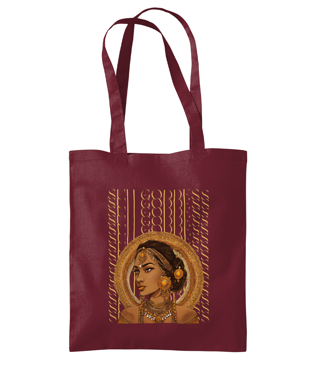 South Asian Art - Brown Sun Goddess Tote Bag