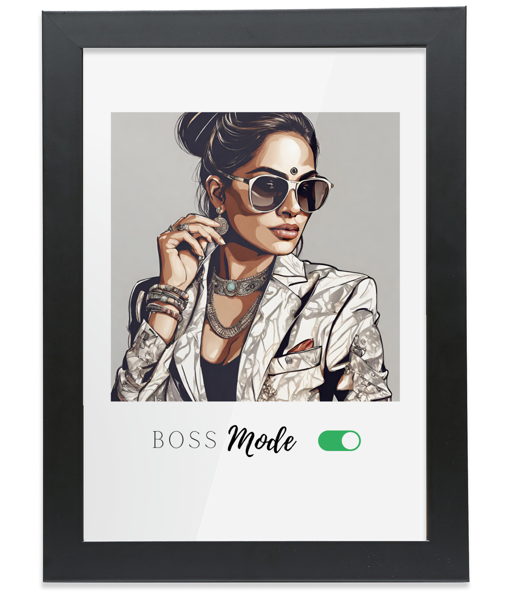 Digital Art - Boss Mode A4 Framed Print
