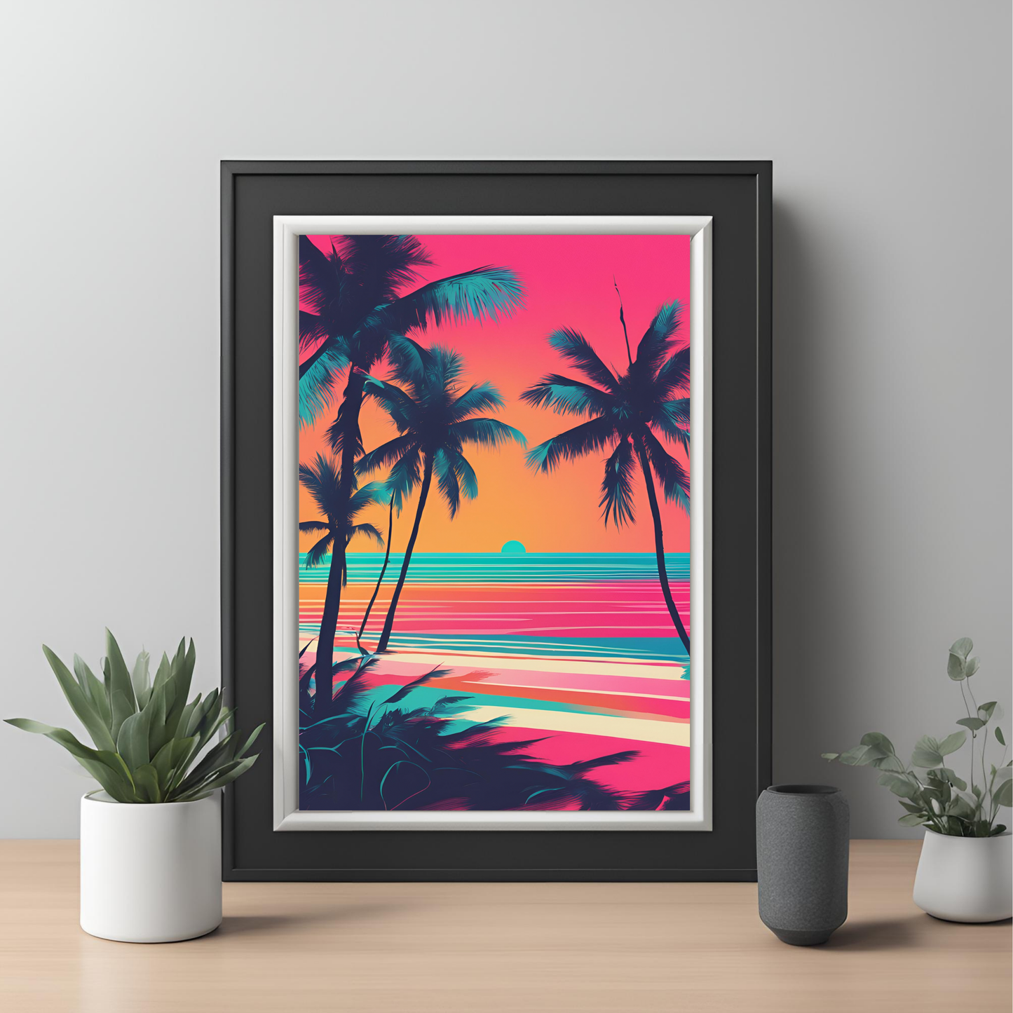Coastal Gallery Wall -Sunset Printable Wall Art Summer Aesthetic Colourful Beach Poster