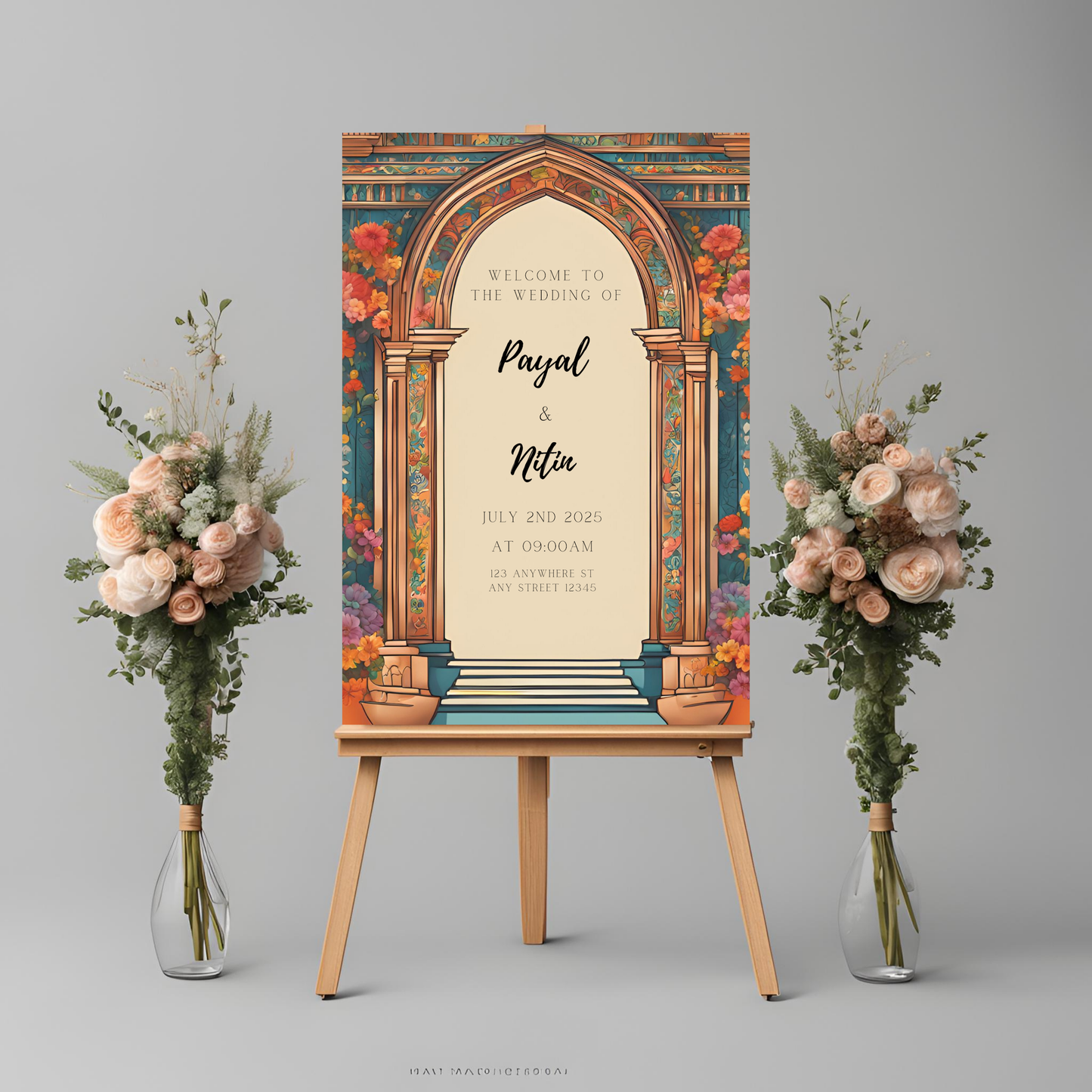 Rose Arch Entrance Board Digital Download - Online Template