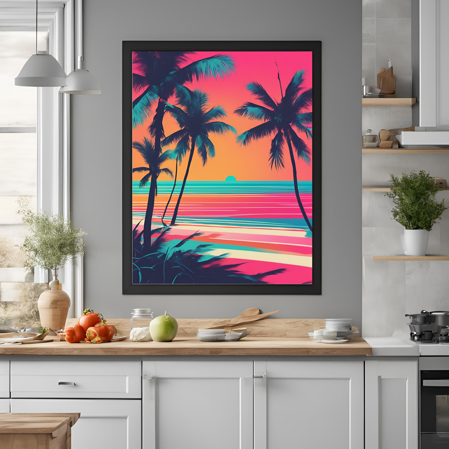 Coastal Gallery Wall -Sunset Printable Wall Art Summer Aesthetic Colourful Beach Poster