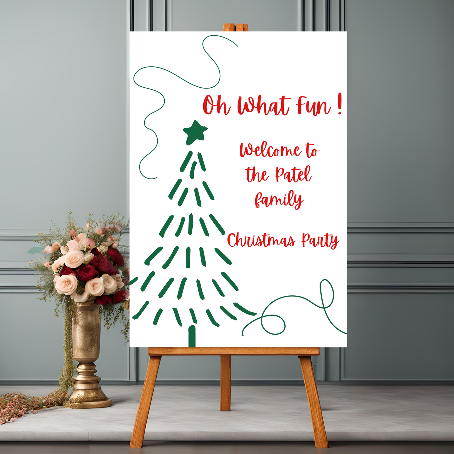 Oh What Fun Christmas Party Welcome Sign