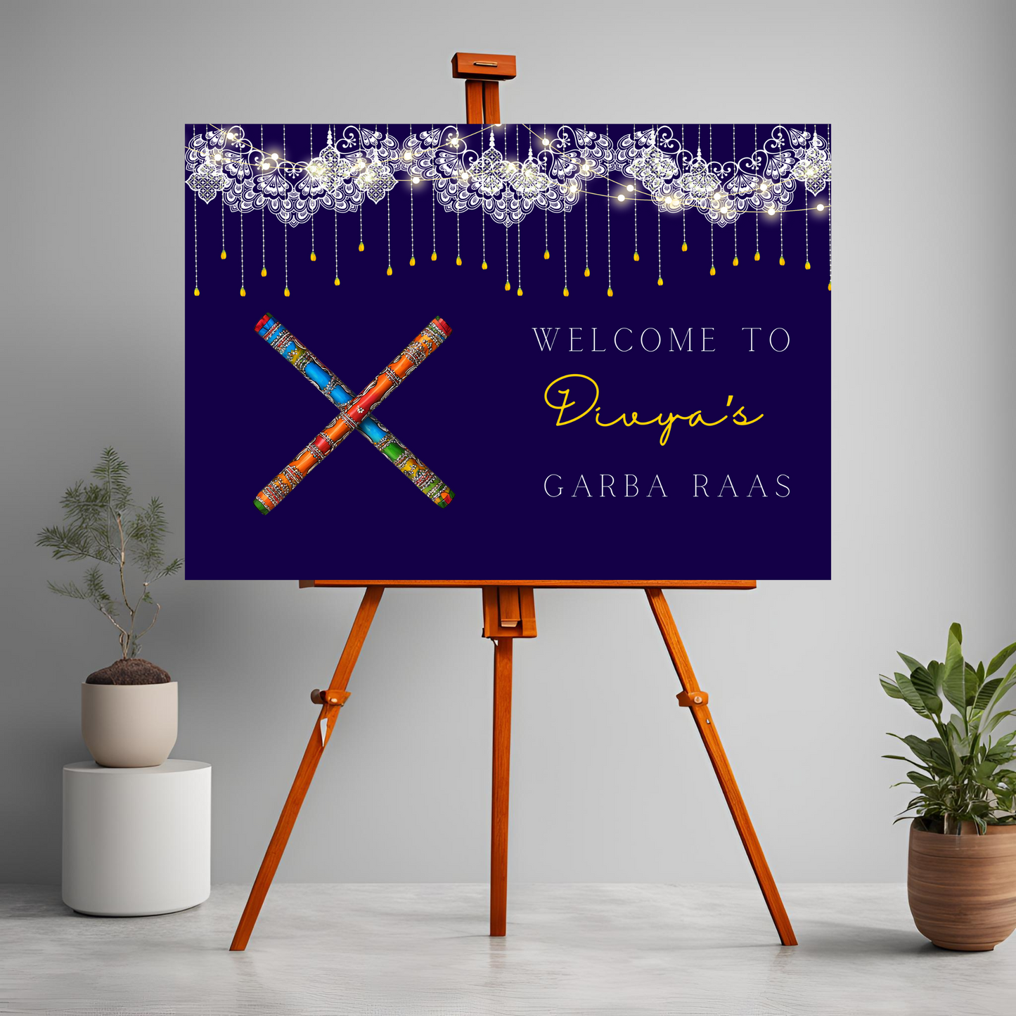 Decor Garba Party Entrance Board Digital Download - Online Template