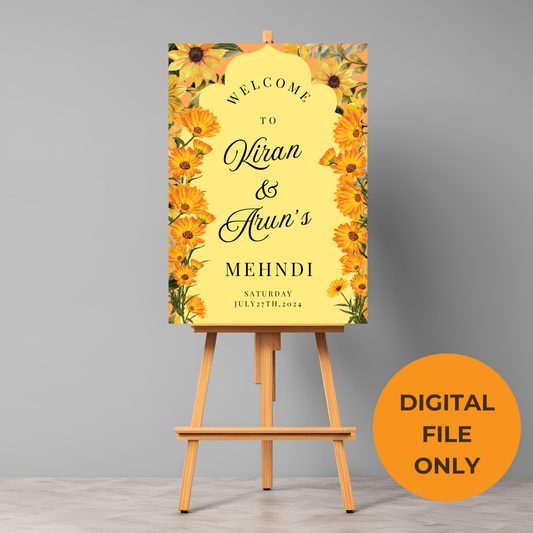 Sunflower Entrance Board Digital Download - Online Template