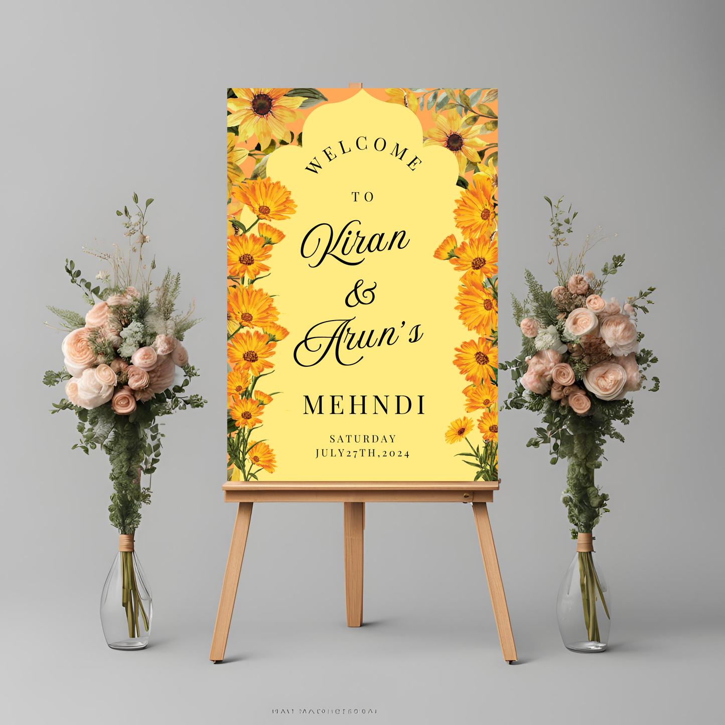 Sunflower Entrance Board Digital Download - Online Template