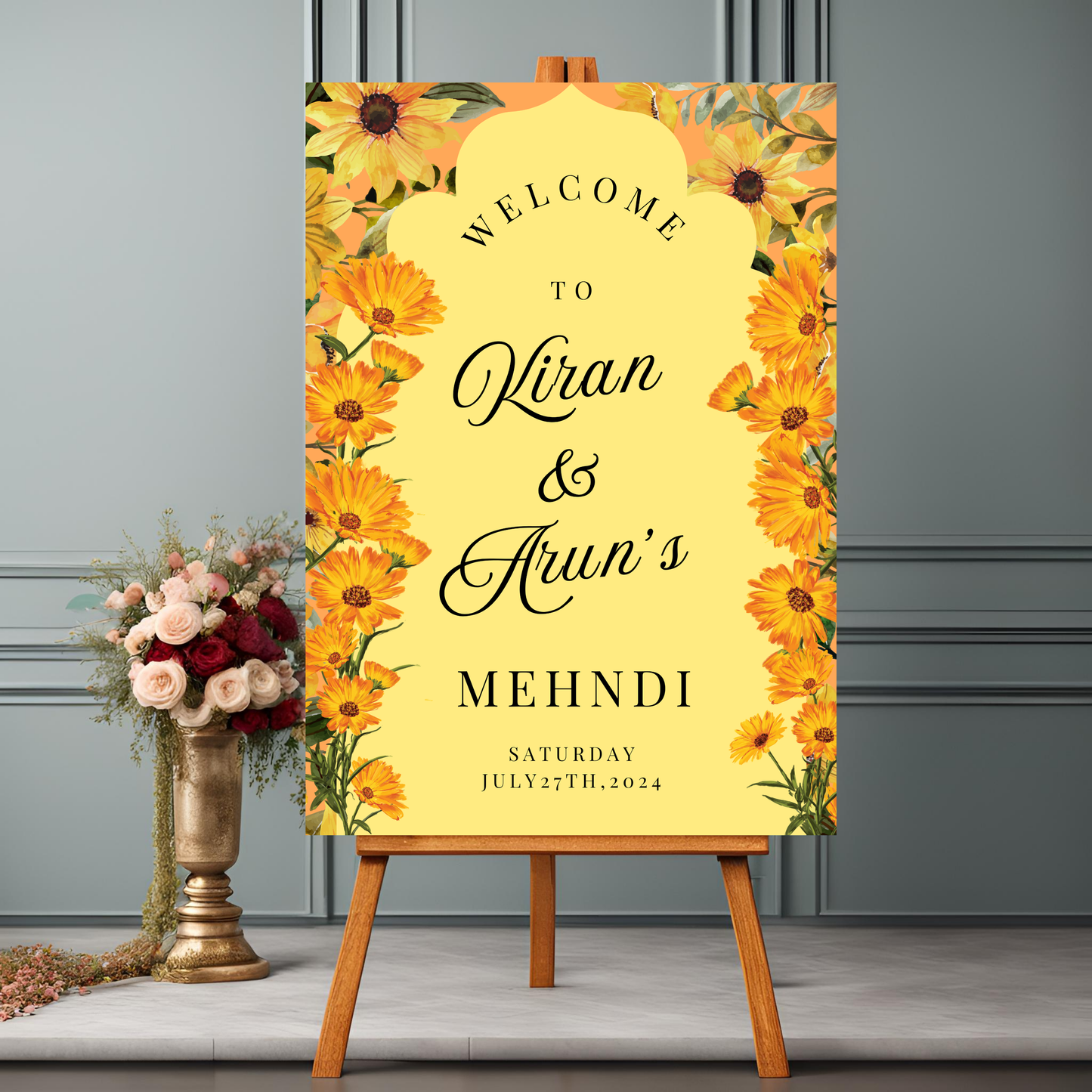 Sunflower Entrance Board Digital Download - Online Template