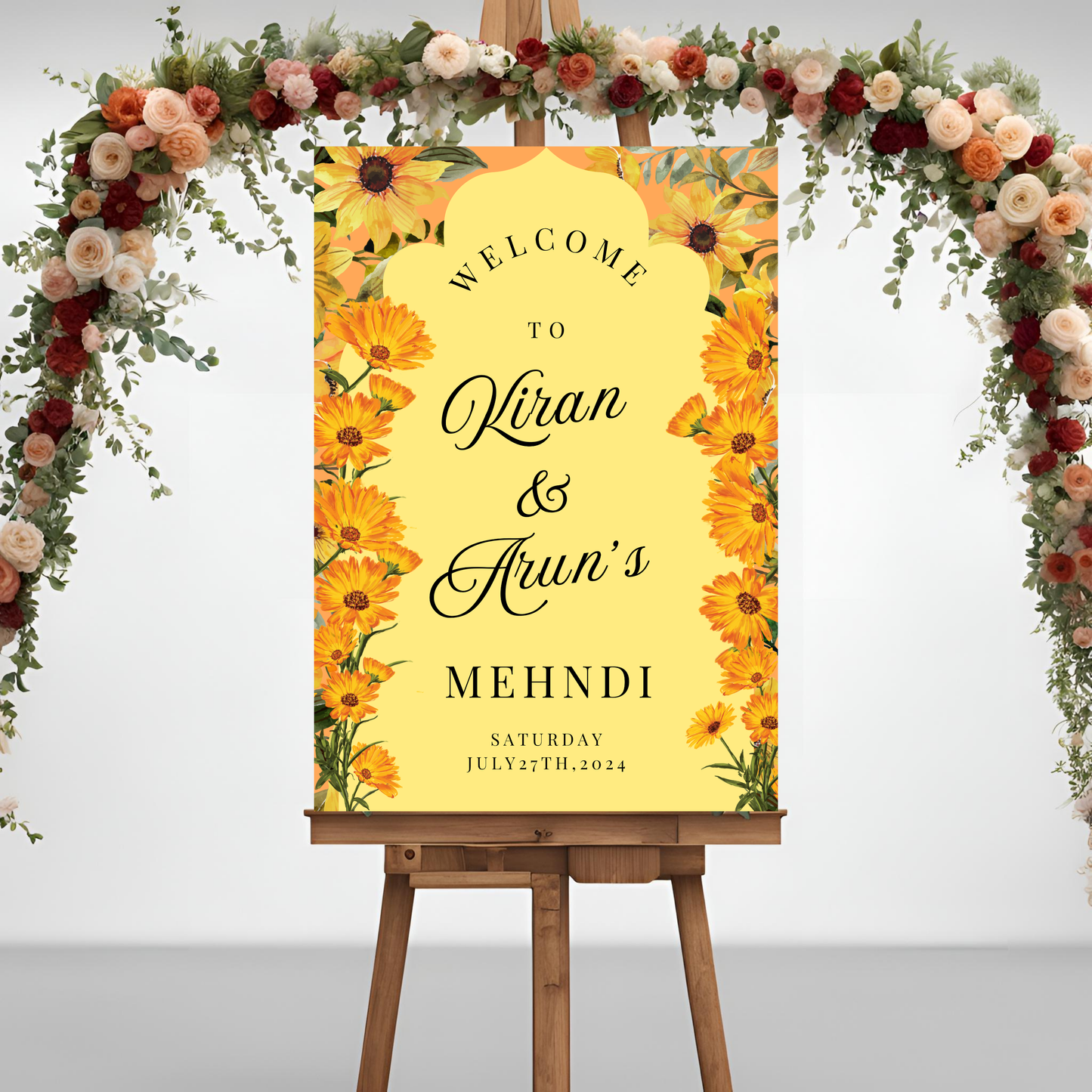Sunflower Entrance Board Digital Download - Online Template