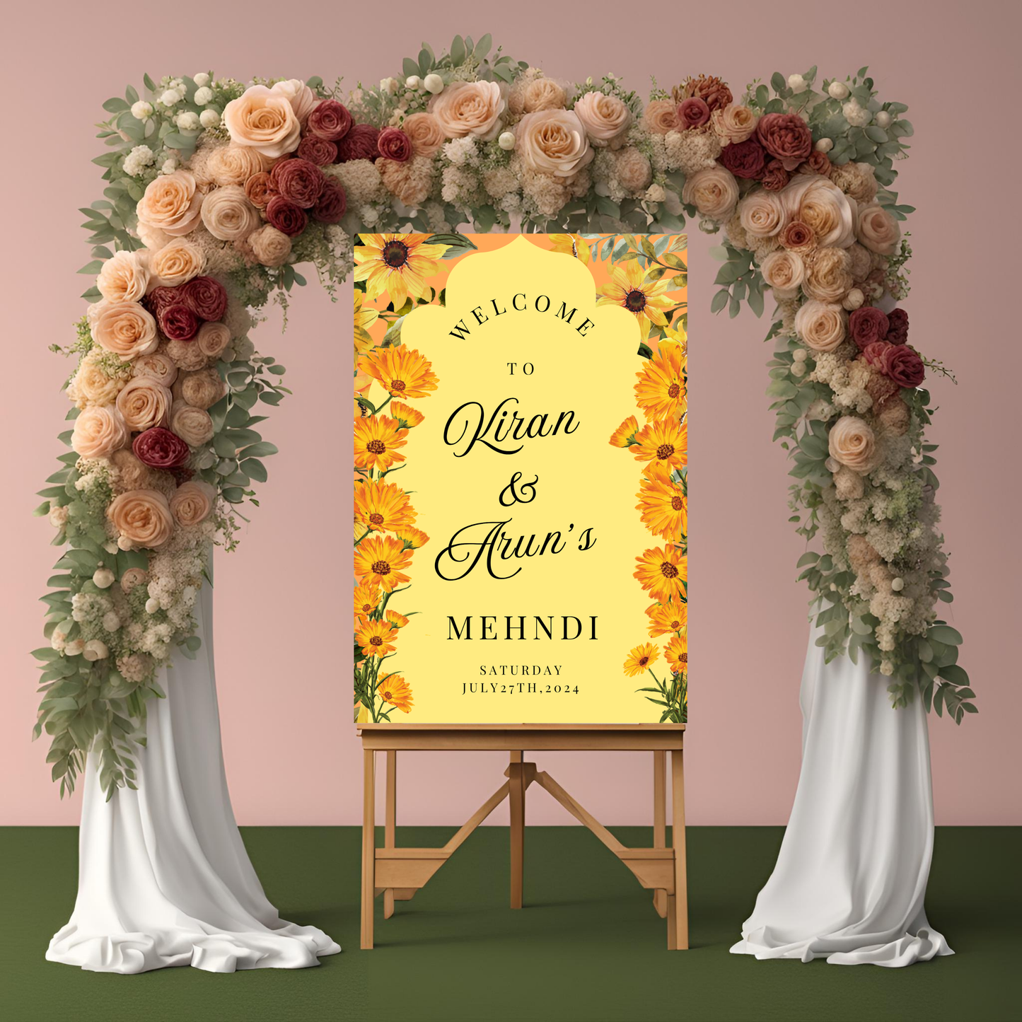 Sunflower Entrance Board Digital Download - Online Template