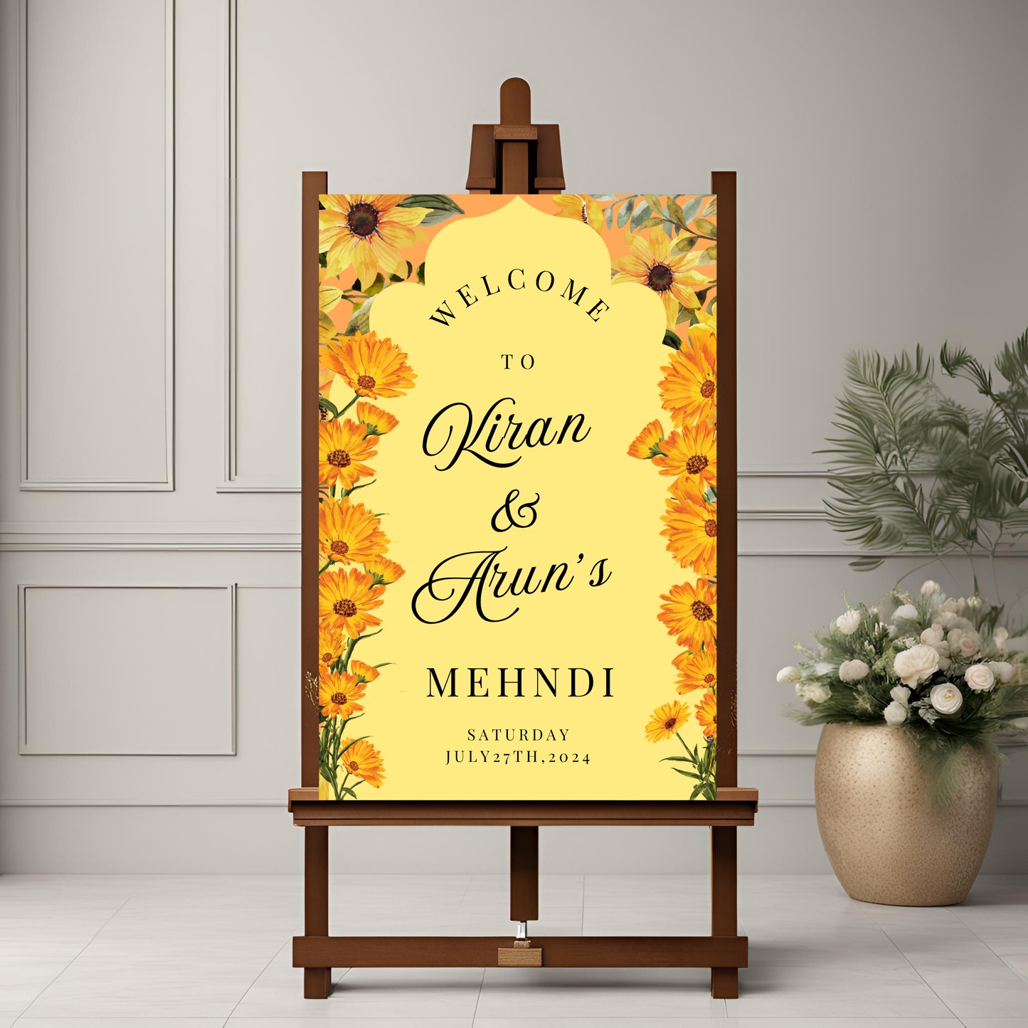 Sunflower Entrance Board Digital Download - Online Template