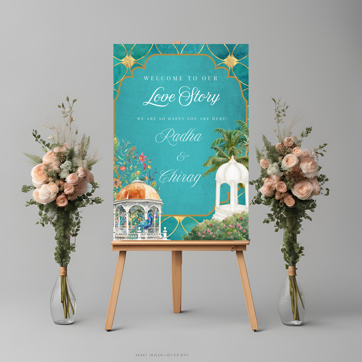 Peacock Entrance Board Digital Download - Online Template