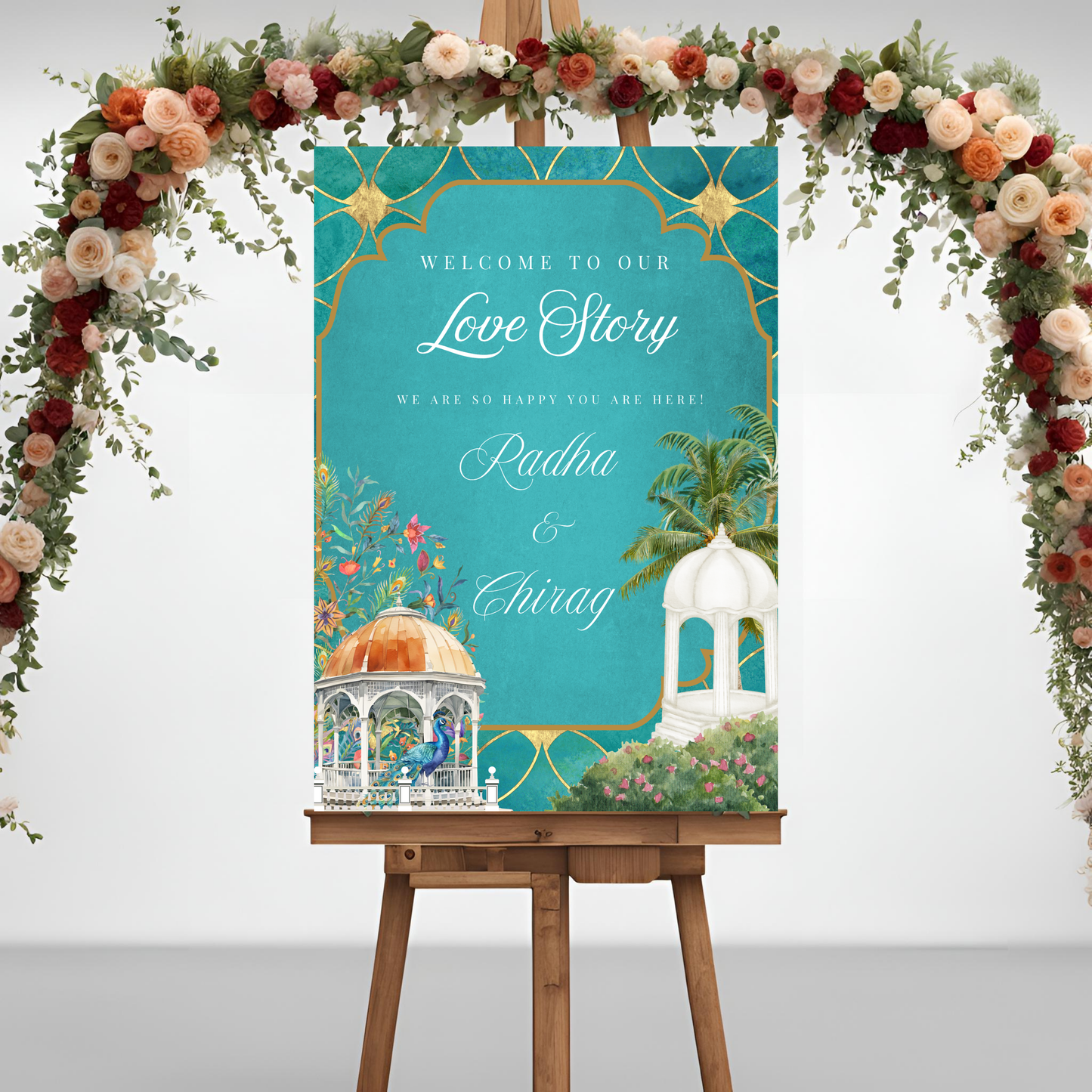 Peacock Entrance Board Digital Download - Online Template