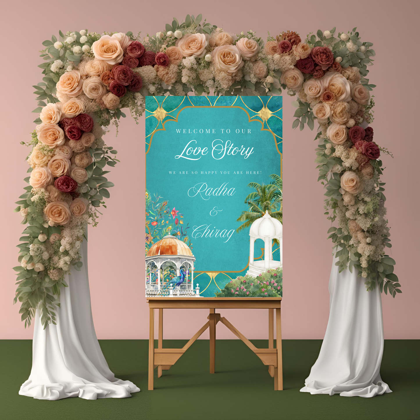 Peacock Entrance Board Digital Download - Online Template