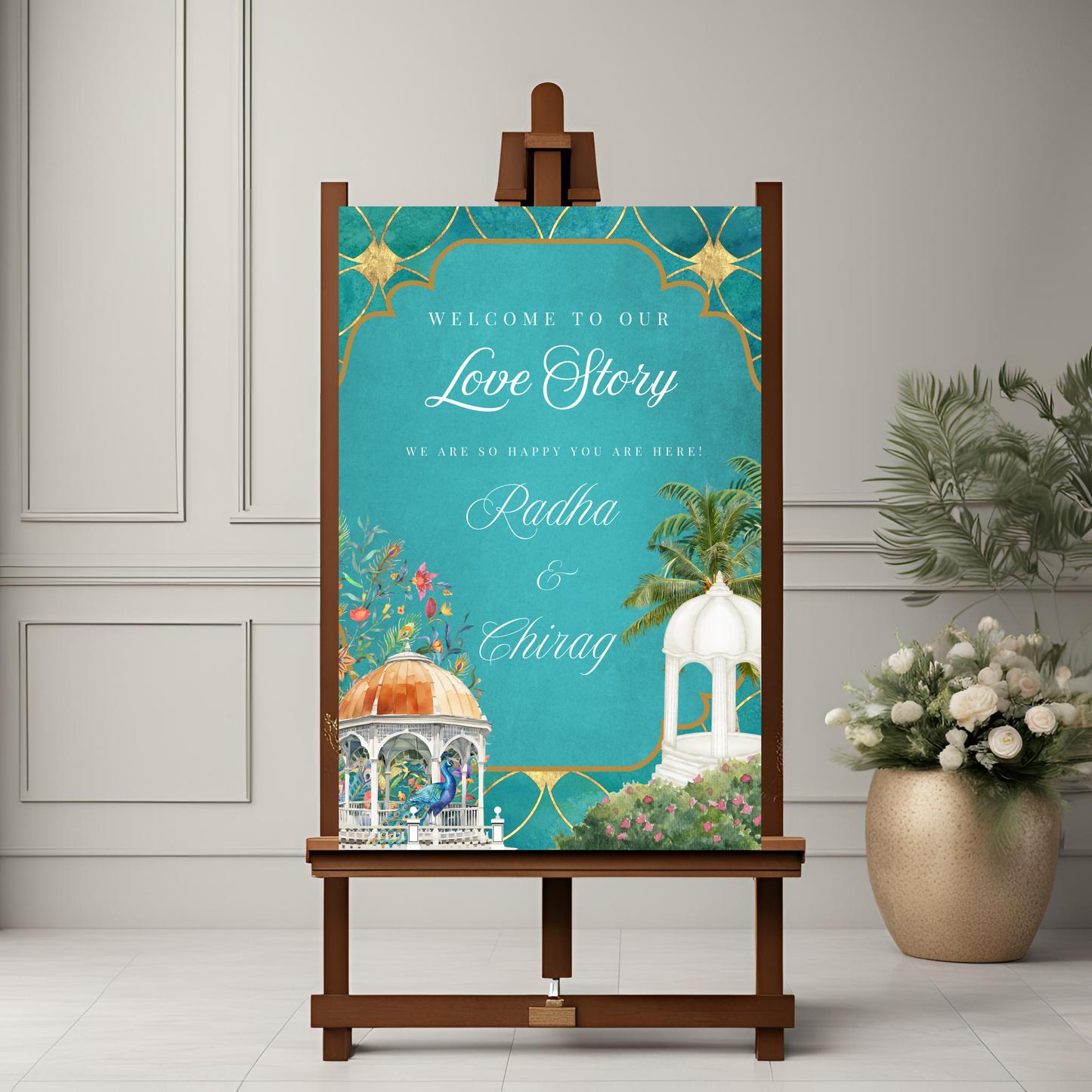 Peacock Entrance Board Digital Download - Online Template