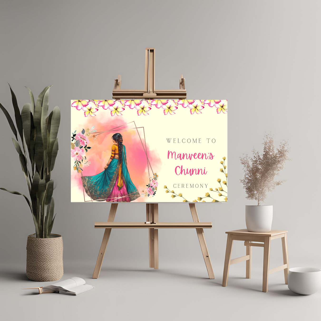 Decor Chunni Ceremony Entrance Board Digital Download - Online Template