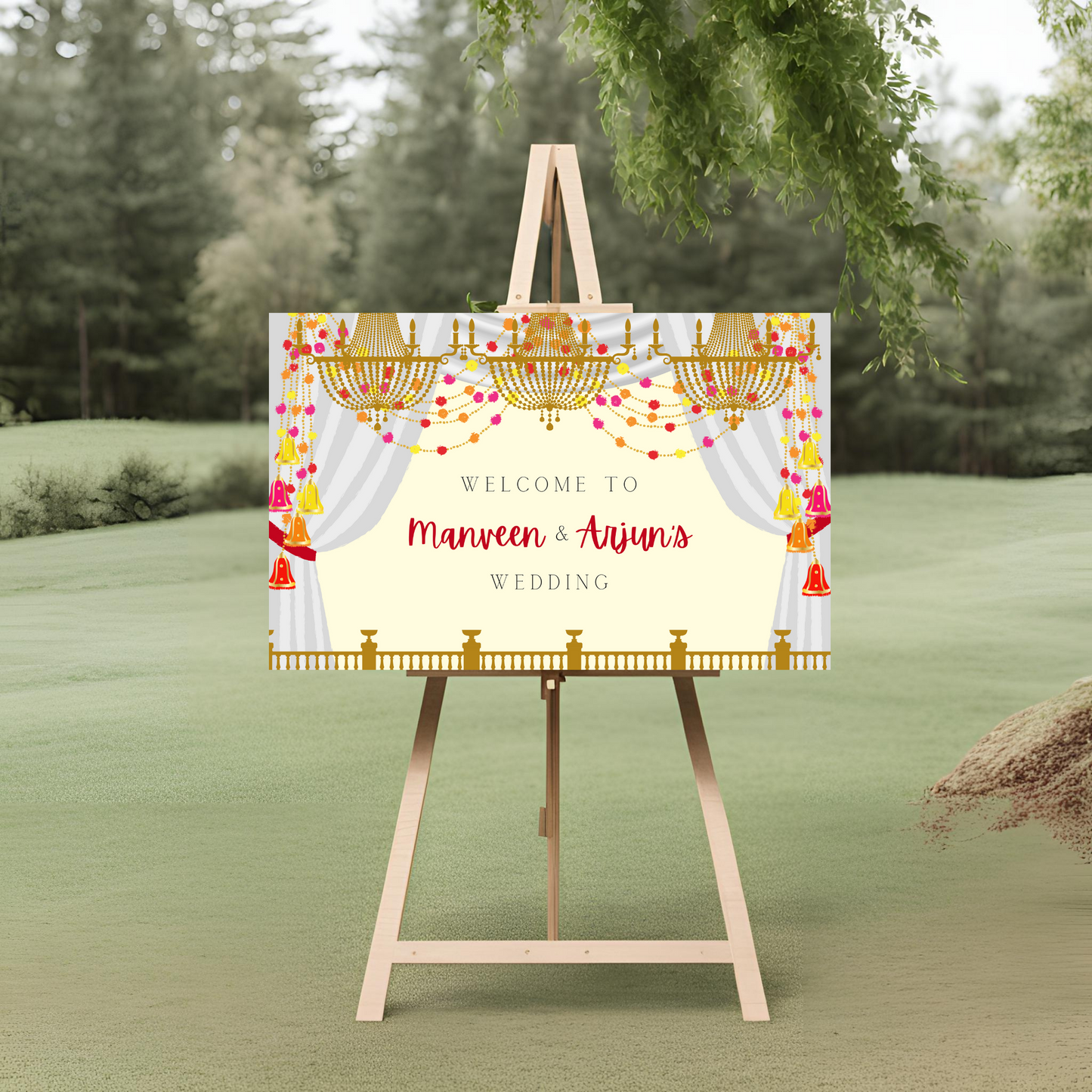 Decor Wedding Entrance Board Digital Template - Online Template