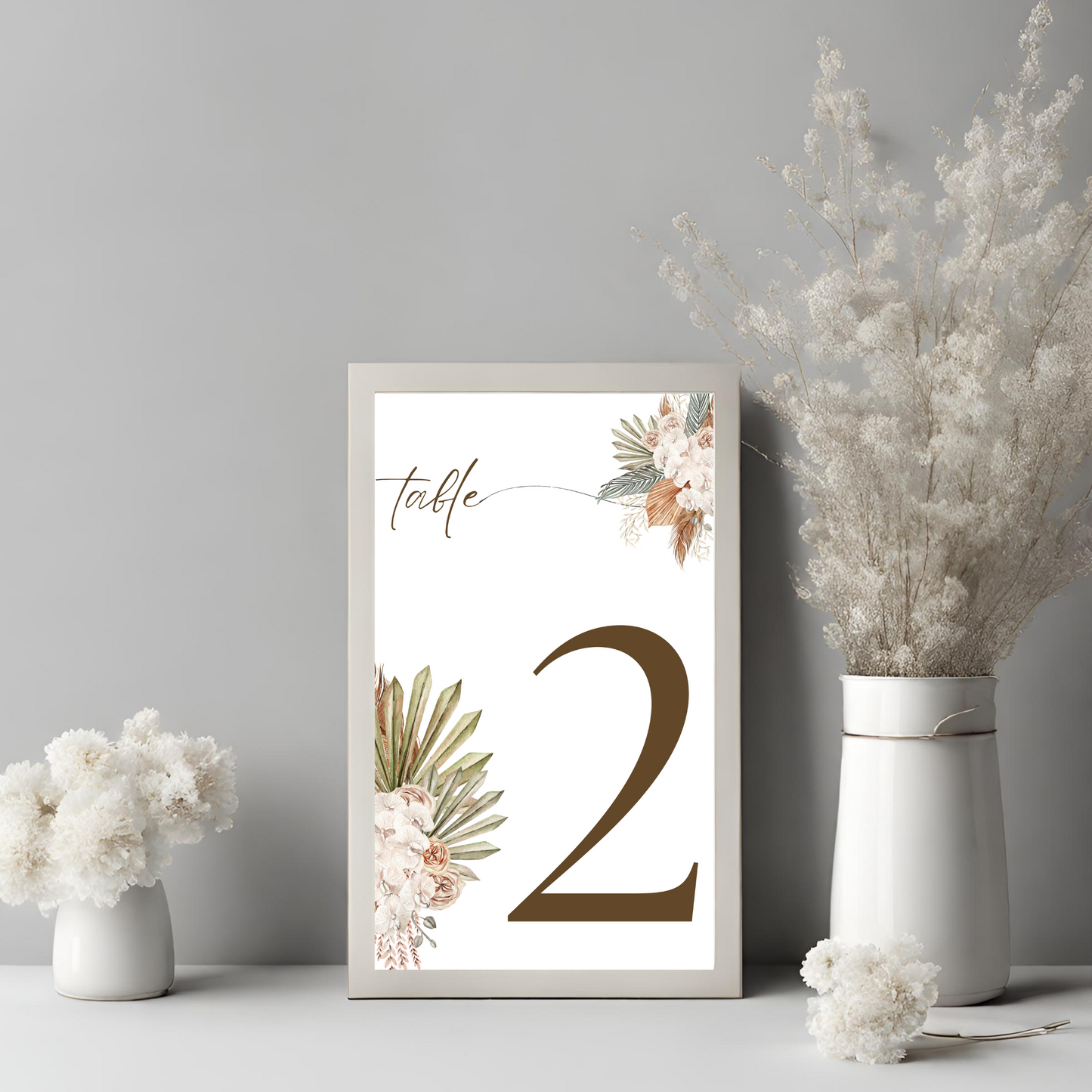 Green Tropical Table Number Digital Download - Online Template