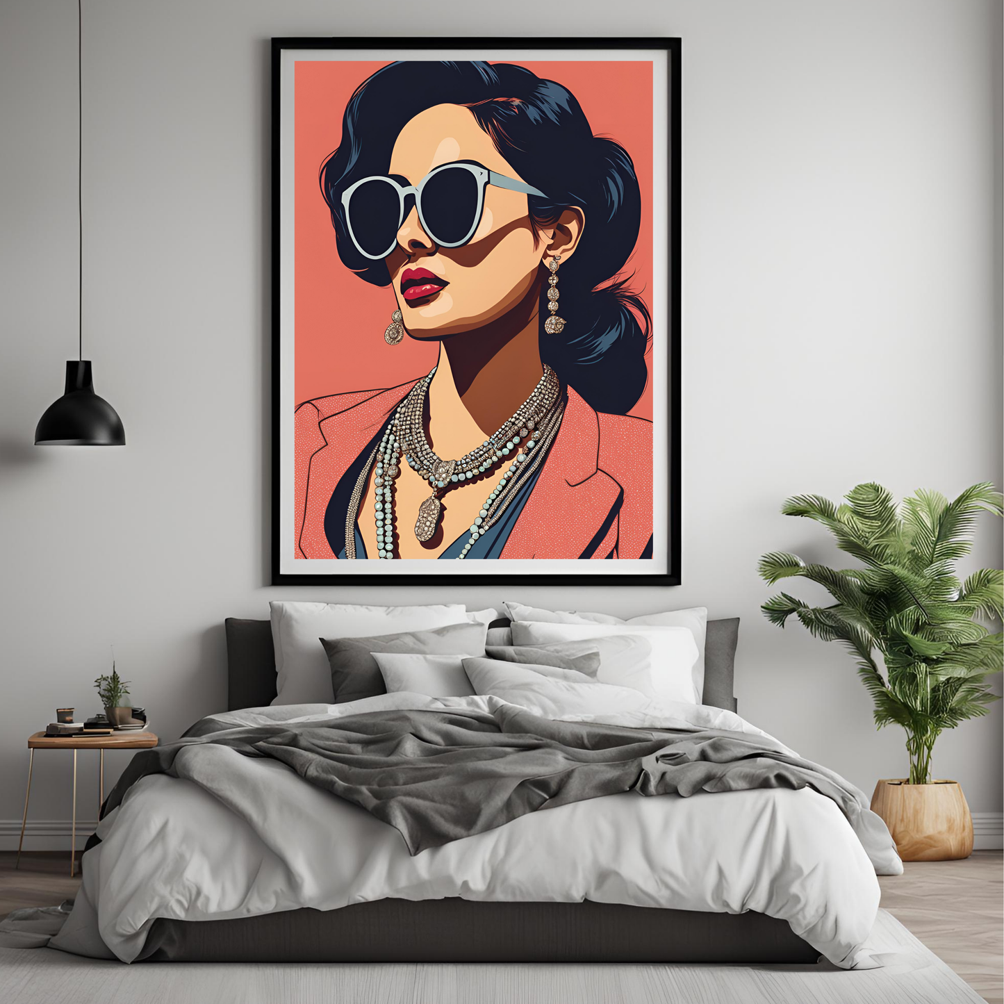 indian-desi-boss-woman-wearing-sunglasses-red-blazer-wall-art-print