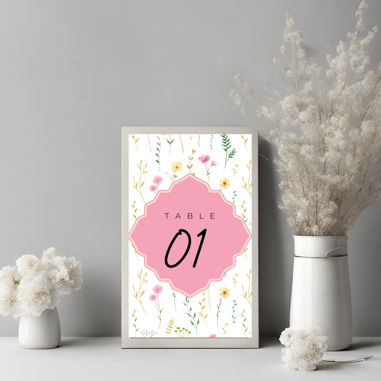 Wildflower Pink Table No Digital Download - Online Template