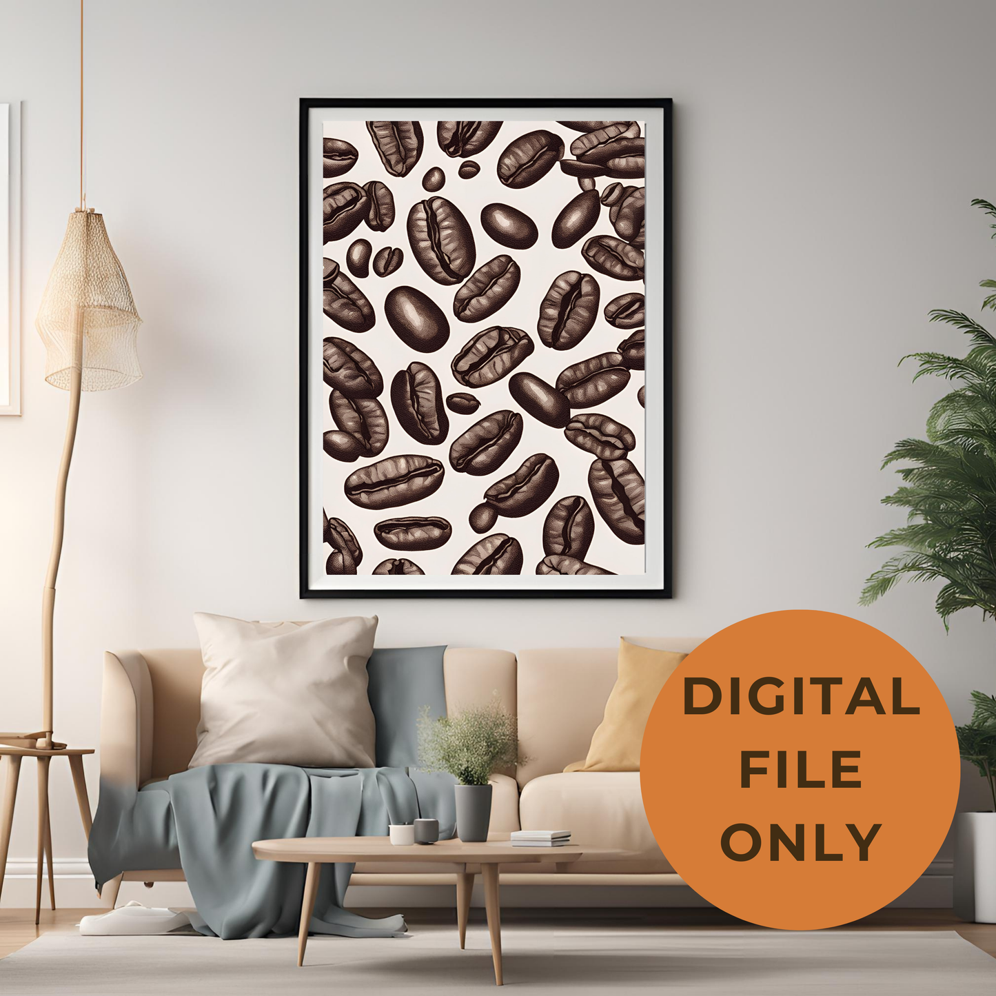wall art-coffee-bean-minimalist-coffee-lover-living-room-decor