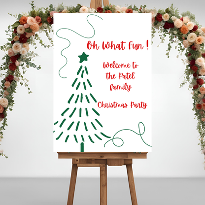 Oh What Fun Christmas Party Welcome Sign