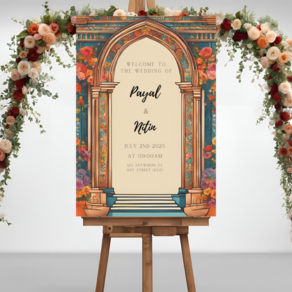 Rose Arch Entrance Board Digital Download - Online Template