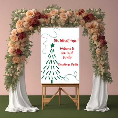 Oh What Fun Christmas Party Welcome Sign