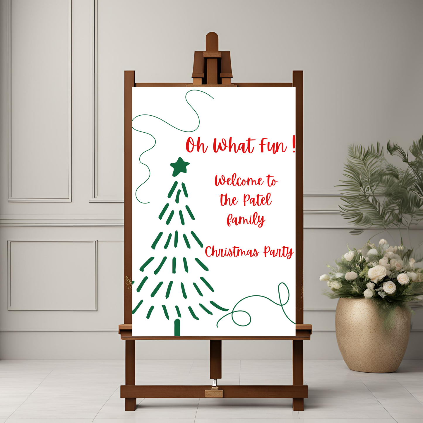 Oh What Fun Christmas Party Welcome Sign