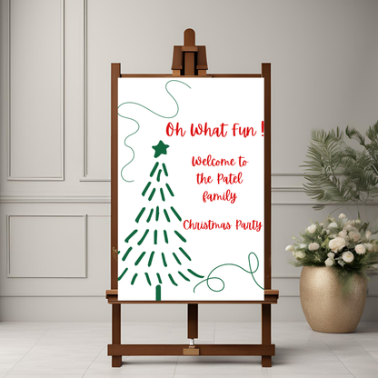 Oh What Fun Christmas Party Welcome Sign