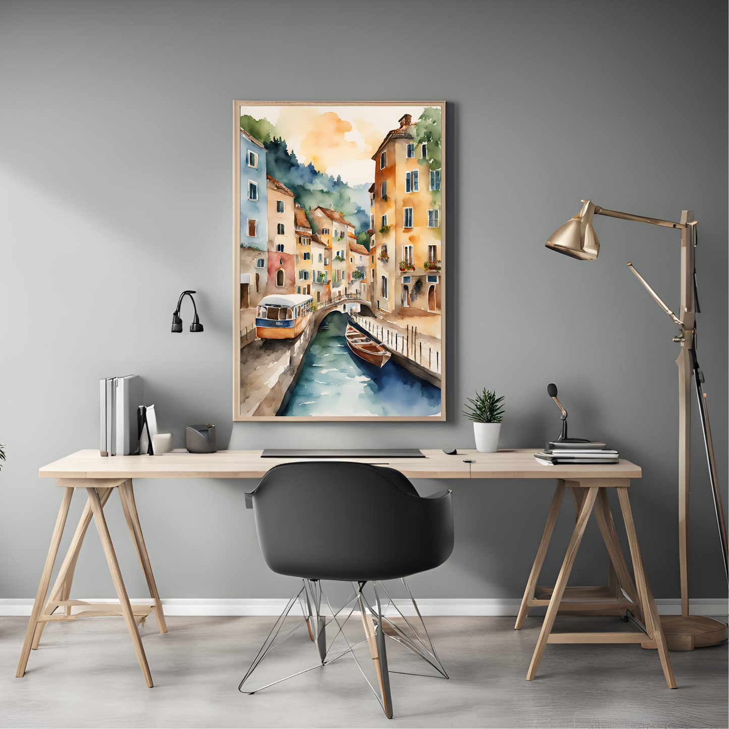 Travel River Watercolour Wall Art Digital Download