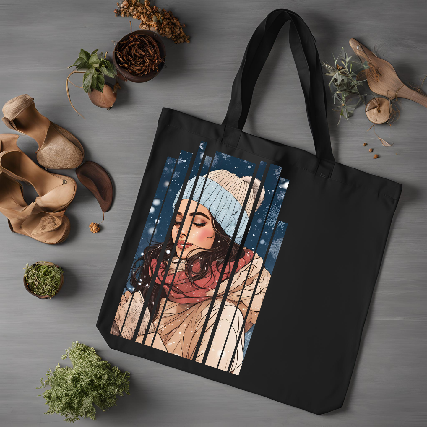 Desi Girl Winter Shoulder Tote Bag