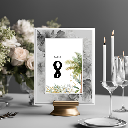 Destination Wedding Palm Tree Table No Digital Download - Online Template