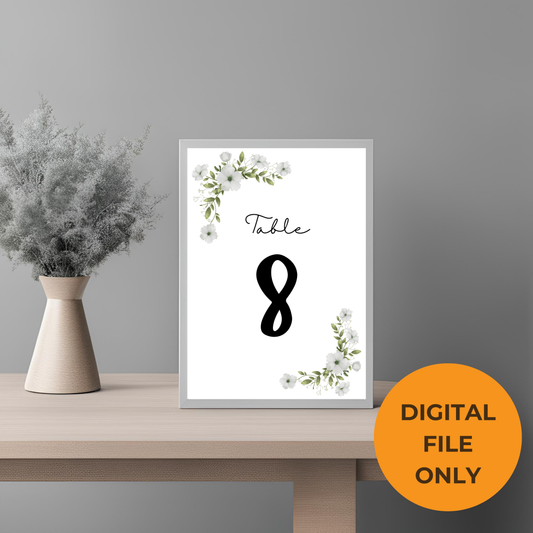 Civil Wedding Minimalist Table No Digital Download - Online Template