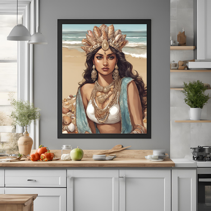 South Asian Art - Boho Beach Summer Aesthetic Desi Girl Printable Wall Art