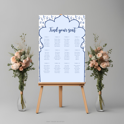 Blue Seating Plan Digital Download - Online Template