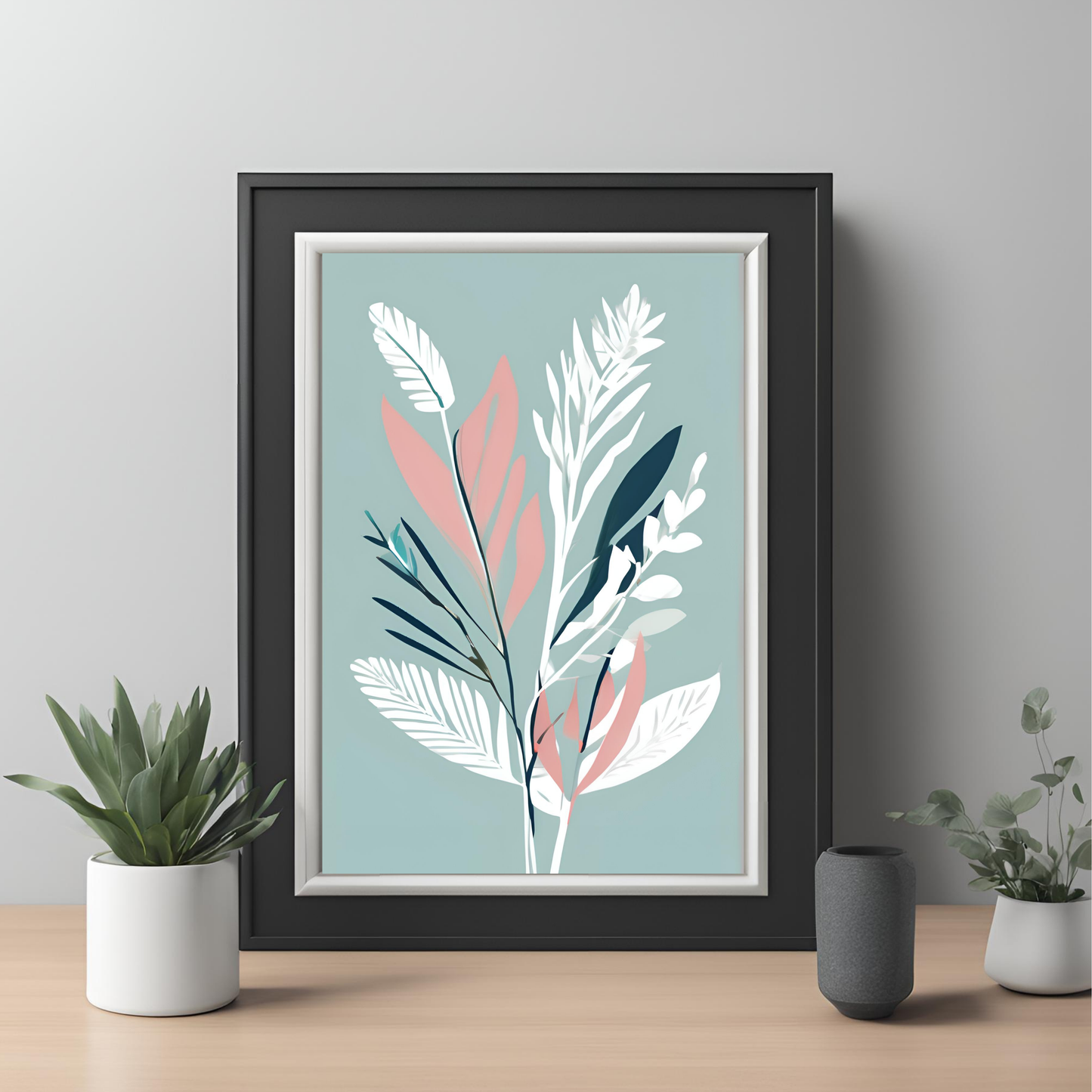 Botanical Print Peach Wall Art Digital Download