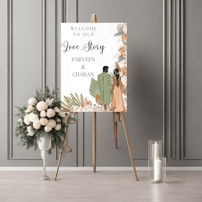 Green Tropical Entrance Board Digital Download - Online Template
