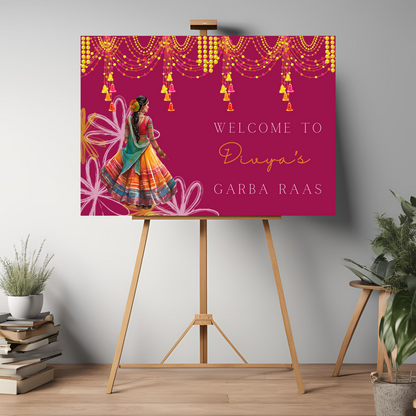 Decor Colourful Garba Entrance Board Digital Download - Online Template