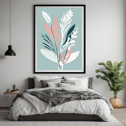 Botanical Print Peach Wall Art Digital Download